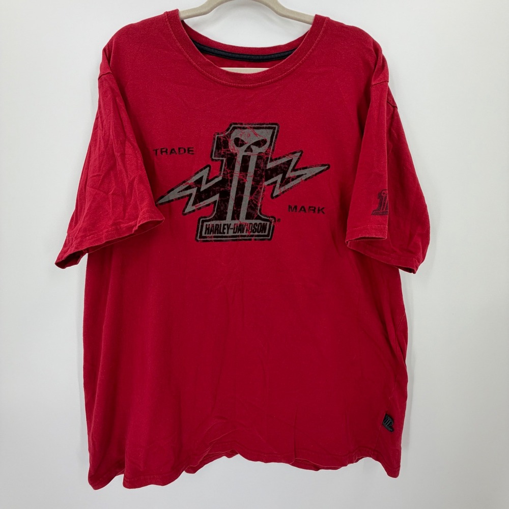 Vintage Harley-Davidson 2XL Red Graphic T-Shirt Wisconsin Eagle biker USA